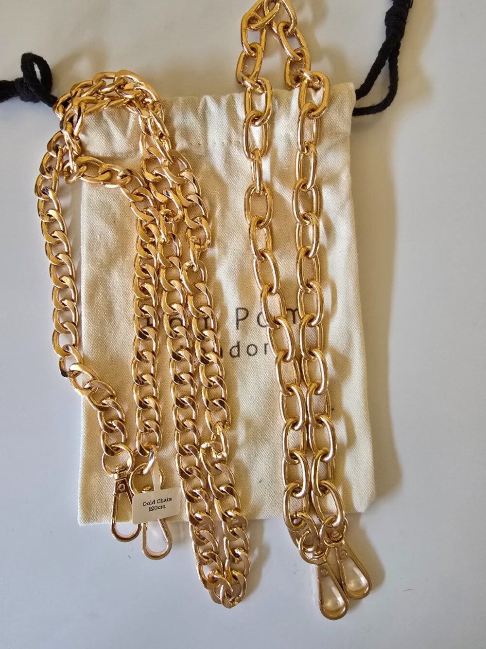 Pom Pom London - TWO STRAPS - Gold-toned Chain